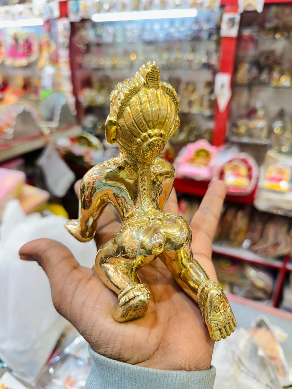 special vrindavni handmade ashtdhatu ki smile 6no bal Radharani in full finishing and full nagkashi