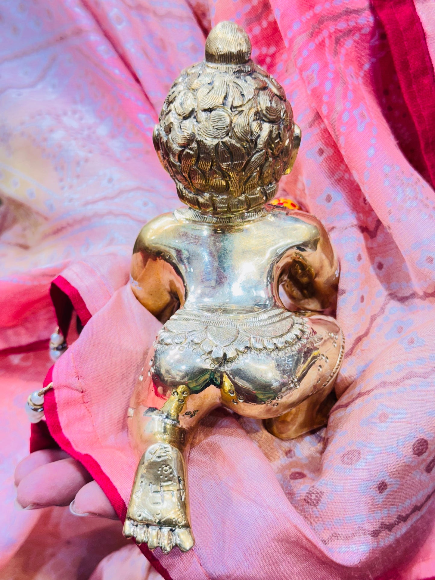 Speacial vrindavni handmade ashtdhatu ke smile 7no laddugopalji ki murti blue eye makeup me