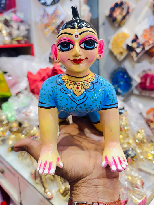 10no Radharani skin full body makeup bal Radharani in very beautiful blue shringar smile face