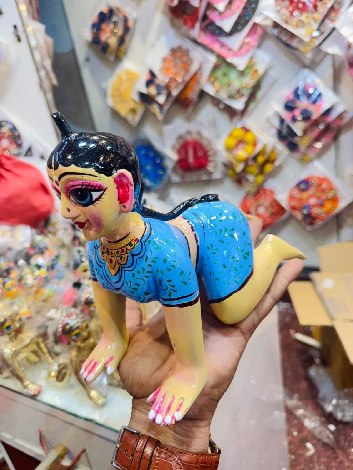 10no Radharani skin full body makeup bal Radharani in very beautiful blue shringar smile face