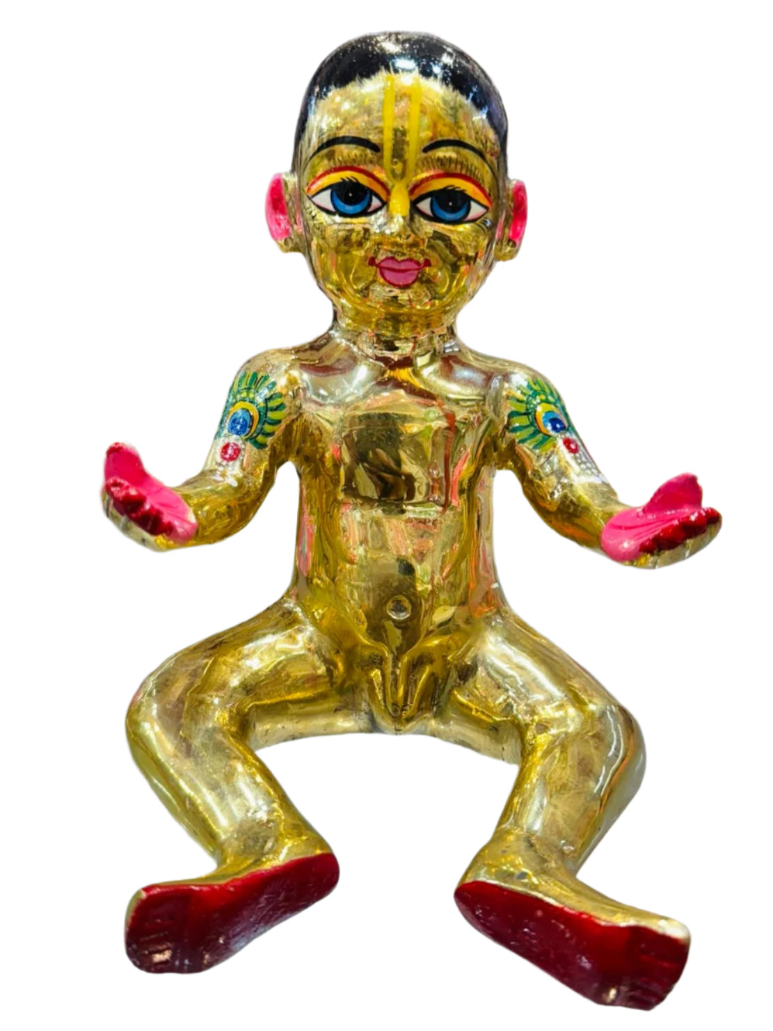 12no lala Kanhaiya ki murti por pital ki smiel Laddugoplji ke Roop me