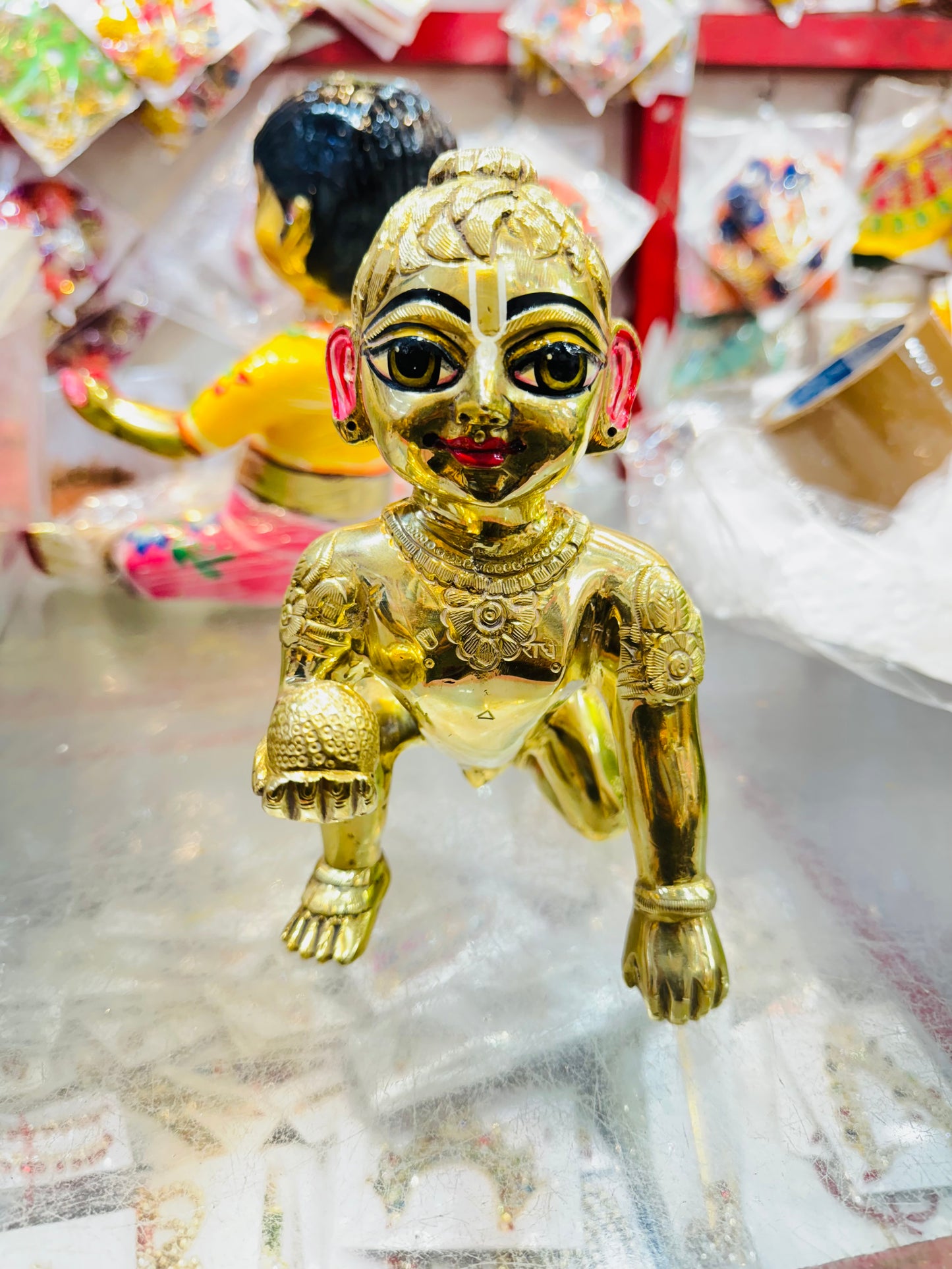 9no. astdhatu laddugoplji in pure finishing in golden eyes with full Nagkasi