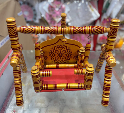 Wooden folding jhula palna for 0 to 7no laddugopalji