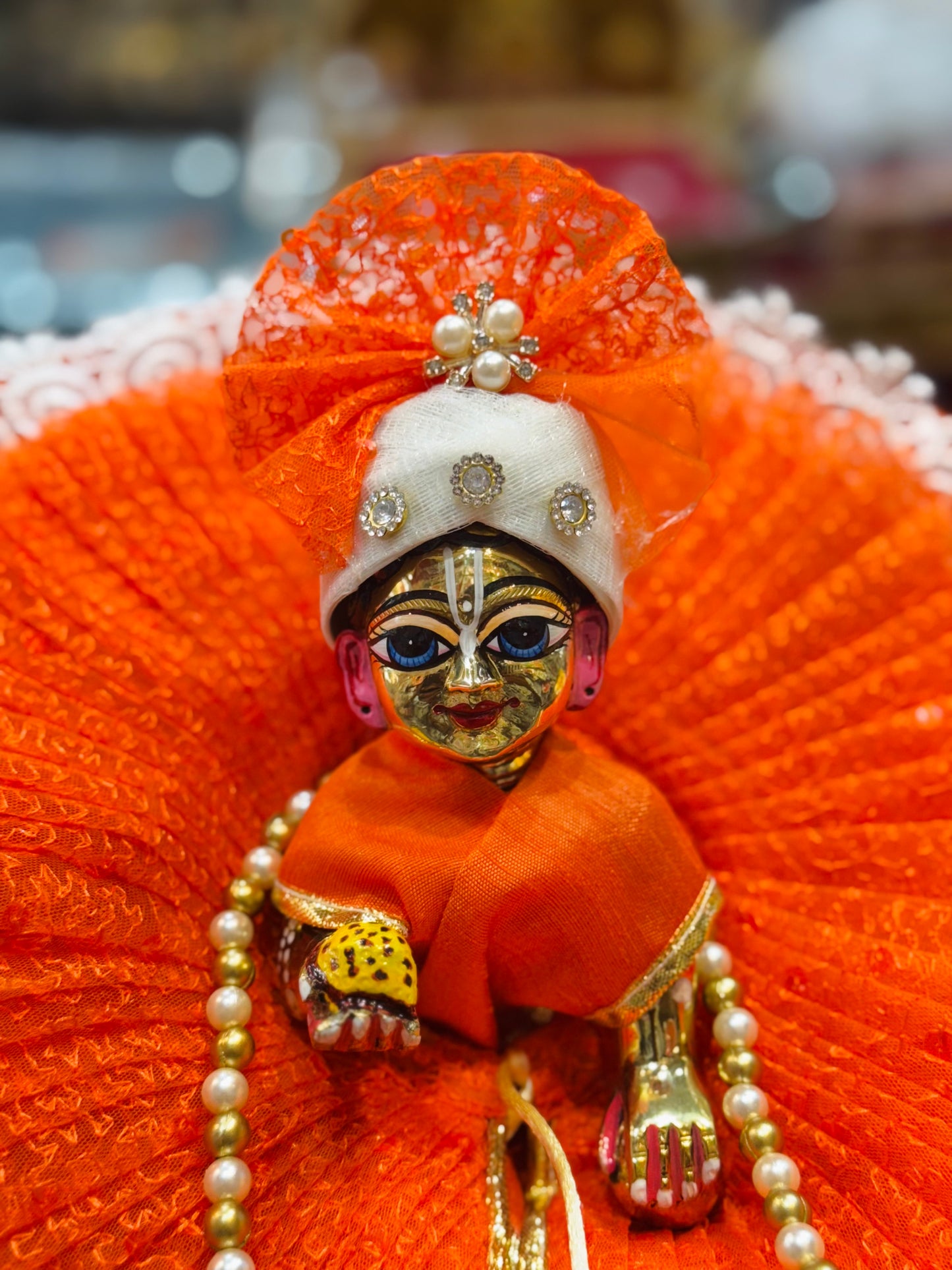Orange fancy net dress