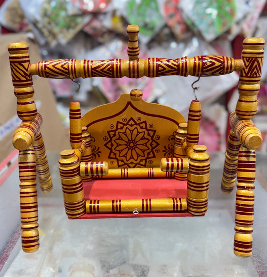 Wooden folding jhula palna for 0 to 7no laddugopalji