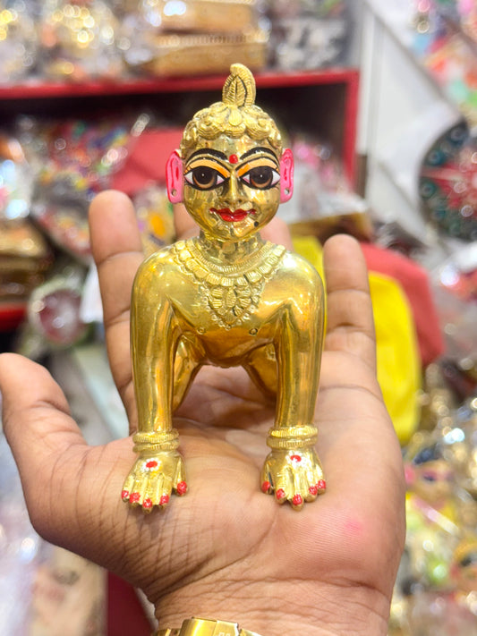 5no spacial vrindavani handmade Ashtdhatu ki smile bal Radharani ki murti in full finishing with full nagkashi