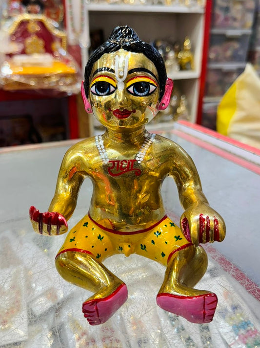 8p no size ke lala Kanhaiya ki murti in yellow shringar blue eyes makeu