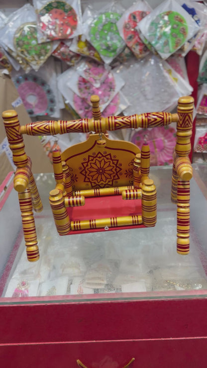 Wooden folding jhula palna for 0 to 7no laddugopalji