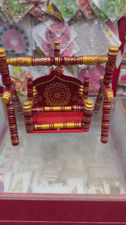 Wooden folding  jhula for laddugopalji